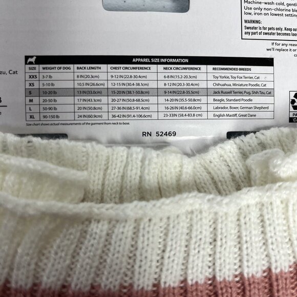 Vibrant Life Pet Sweater Spoiled Pink Size Small - Picture 8 of 10